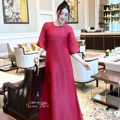 Áo dài Trúc Chi dáng suông 4 tà