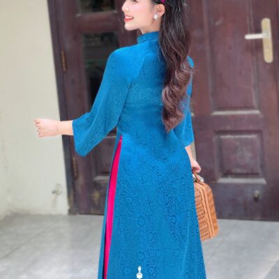 Áo dài Ngọc Cẩm gấm tơ dáng suông