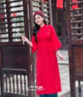 Áo dài Ngọc Cẩm gấm tơ dáng suông - Hình ảnh 9