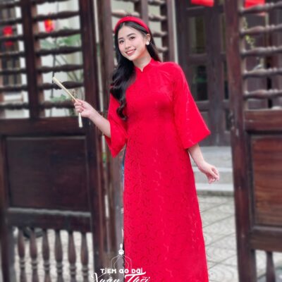 Áo dài Ngọc Cẩm gấm tơ dáng suông